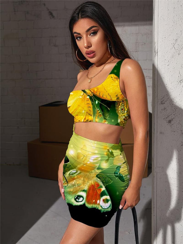 
Butterfly Dresses Women Animal Bodycon Dress Colorful Halter Sleeveless Harajuku Hollow out Dresses
                