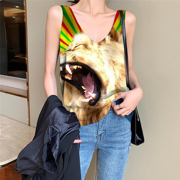 
Lion Tank Top Women Animal Sleeveless 3d Anime Anime Clothes Abstract Funny Top Hilarious Vest Print
                