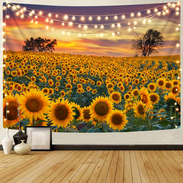 
sunflower Tapiz field Tapestries sunset Home Tapestrys sun Rug Wall yellow Wall Tapestry flower Tenture Mandala
                