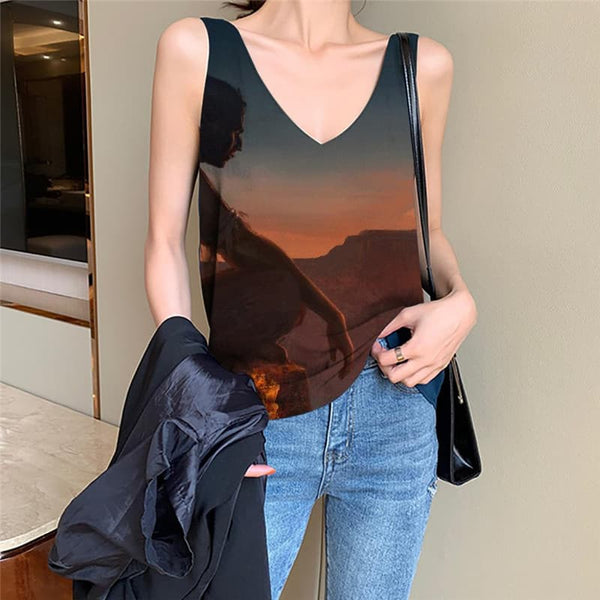 Indios Tank Top Women Sunset Tank Tops Casual Landscape Vest Printed Mountain Sleeveless 3d