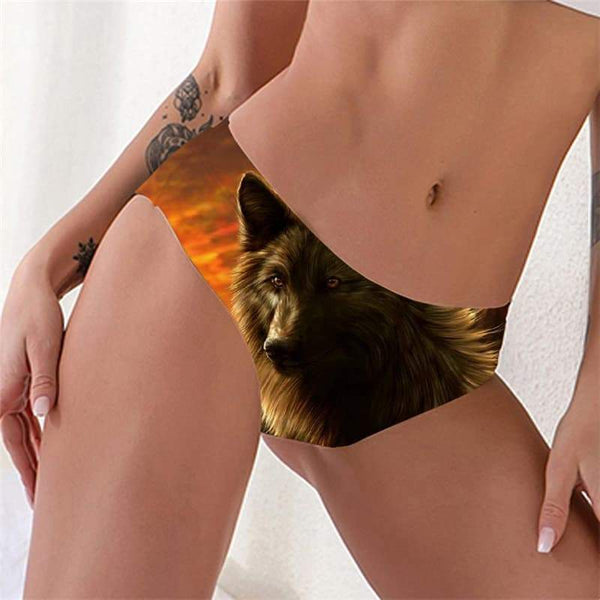 Wolf Panties Women Animal Seamless Anime Pantys Cloud Tanga Sun Lingerie Female - KYKU