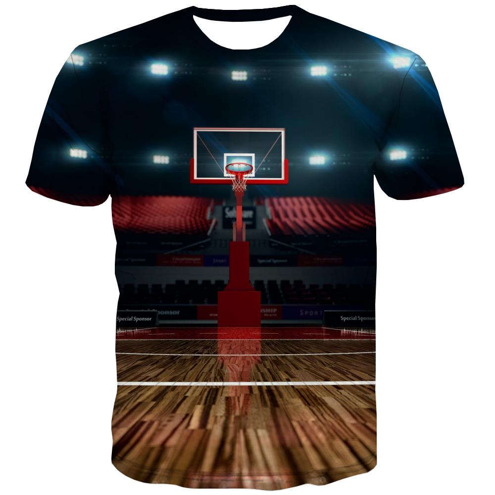 Basketball T shirts Men Night View Tshirts Casual Galaxy Tshirts Novelty City Shirt Print