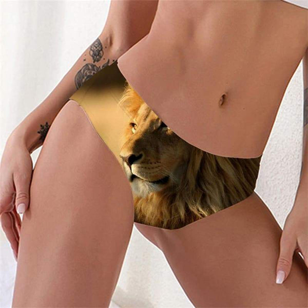 Lion Panties Women Animal Sexy Anime Lingerie Female Harajuku Seamless Forest Underwear - KYKU