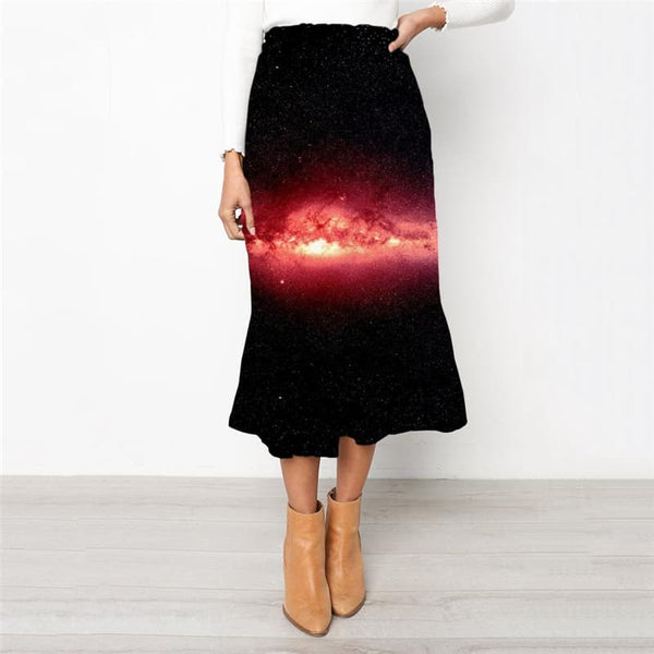 Galaxy Skirts Women Space Skirt Ladies Universe Rock Frauen Black School skirt