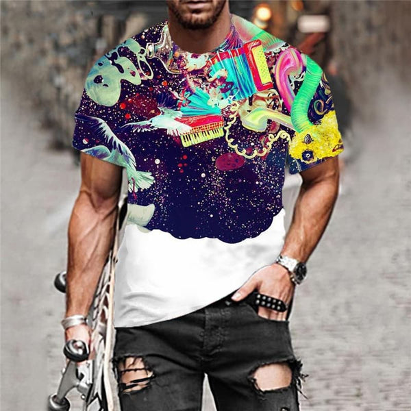
Astronaut T-shirt Men Galaxy Funny T shirts Colorful Tshirts Casual
                