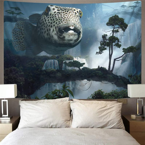 
Fish Tapestry Animal Rug Wall Forest Home Tapestrys Wall Hanging Boho decor
                