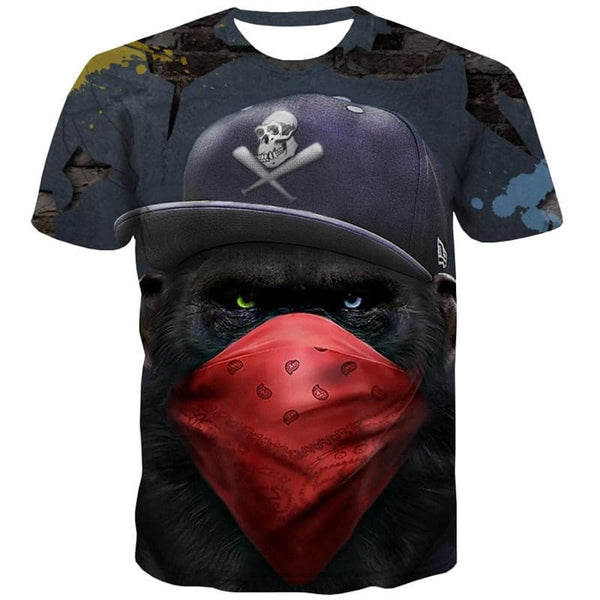 
Orangutan T-shirt Men Animal Shirt Print Hip Hop Tshirt Printed Skull Tshirts Casual
                