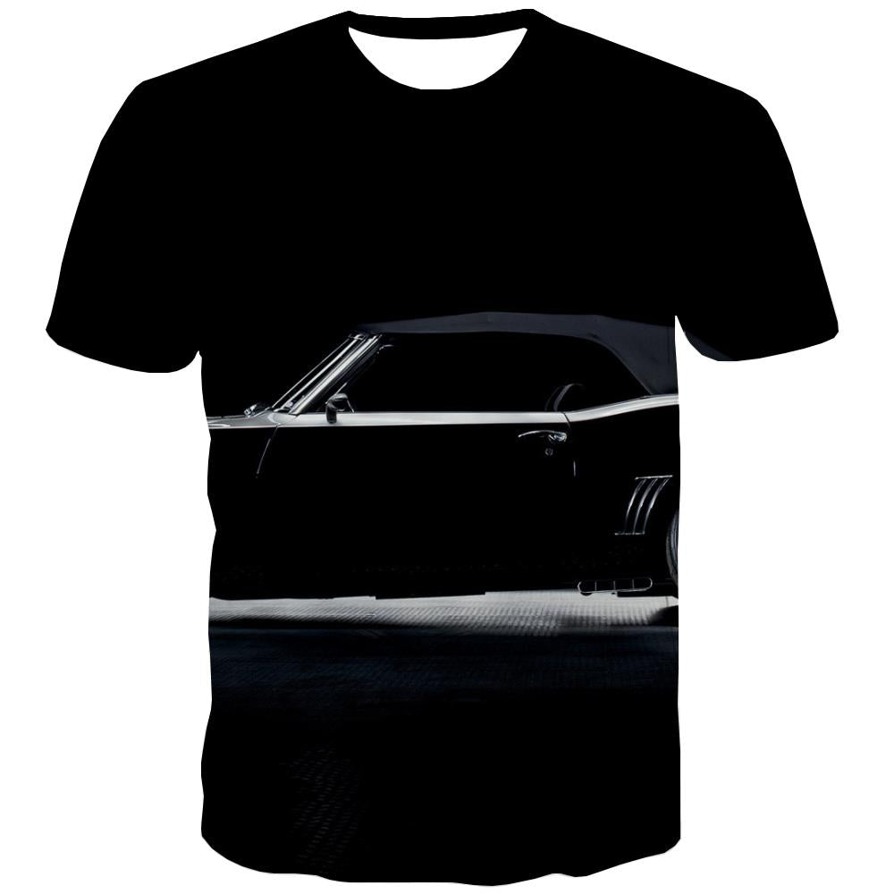 Racing Car T-shirt Men Metal T-shirts 3d City T-shirts Graphic Gray Tshirt Printed Retro Tshirts Novelty