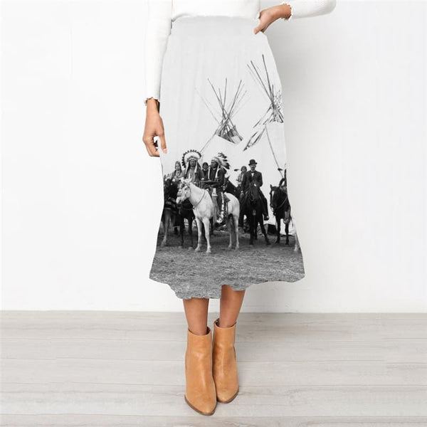 Indios Skirts Women Horse Rock Frauen Animal Skirt Ladies War School skirt - KYKU