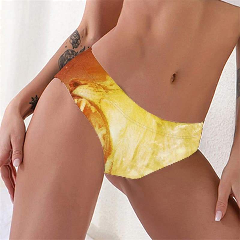Lion Briefs Women Animal Tanga Anime Seamless Flame Sexy Nebula Underwear - KYKU