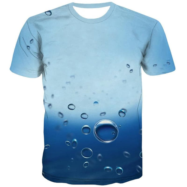 
Raindrop T shirt Men Blue Funny T shirts Art Anime Clothes Novel Tshirts Casual
                