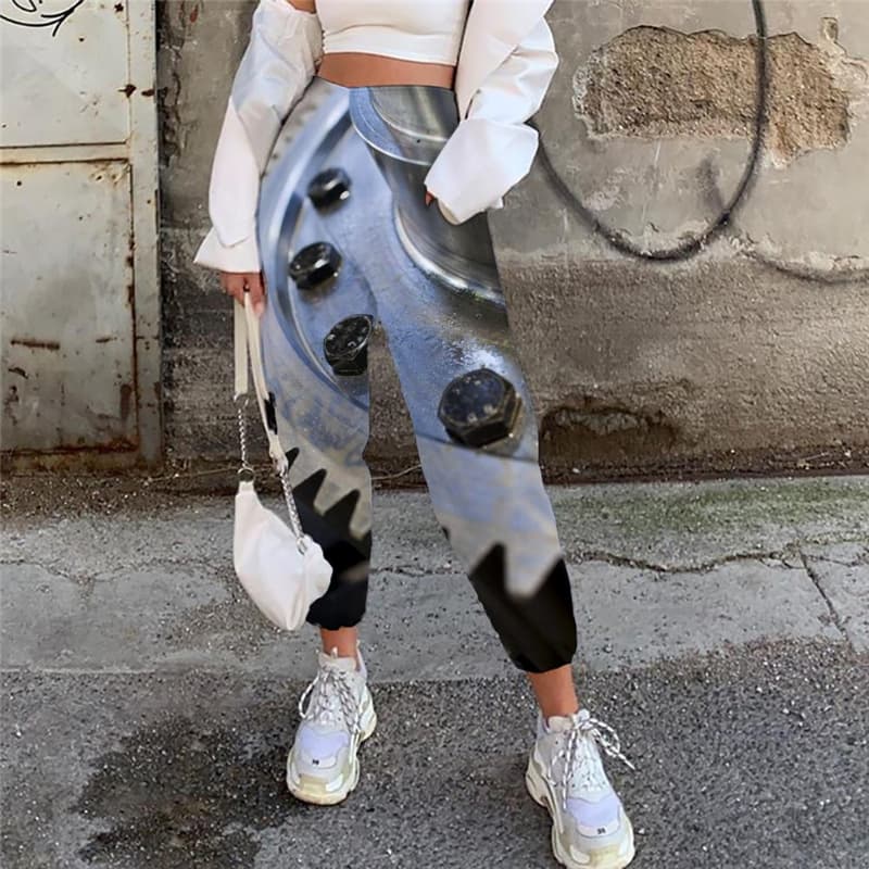Metal Trousers Women Engine Trouser Gear 3d Printed Harajuku Jogger Pants
