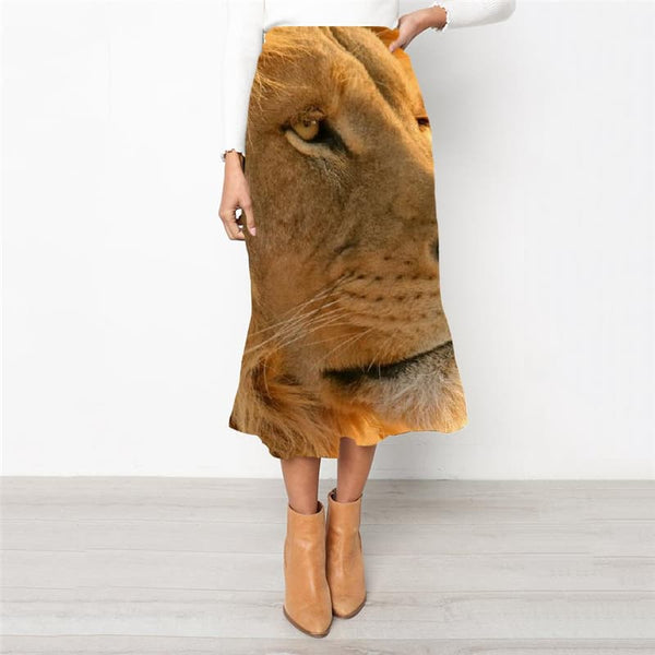 Lion Skirt Women Animal High waist skirts Anime Skirt Ladies Harajuku School skirt Anime Rock Frauen - KYKU