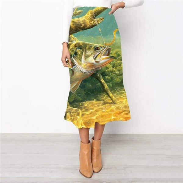 Fish Skirt Women Animal Rock Frauen Ocean School skirt Fishing Skirt Ladies - KYKU