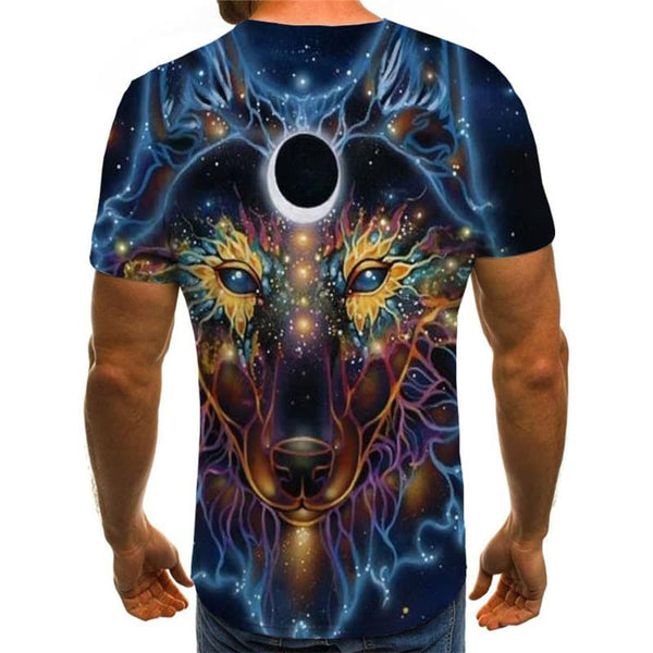 
Wolf T shirt Men Animal T-shirts 3d Galaxy Shirt Print Abstract Tshirt Printed
                