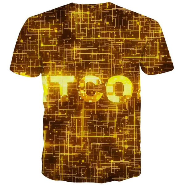 
Bitcoin T-shirt Men New Year Tshirts Casual Party Anime Clothes Golden Shirt Print
                