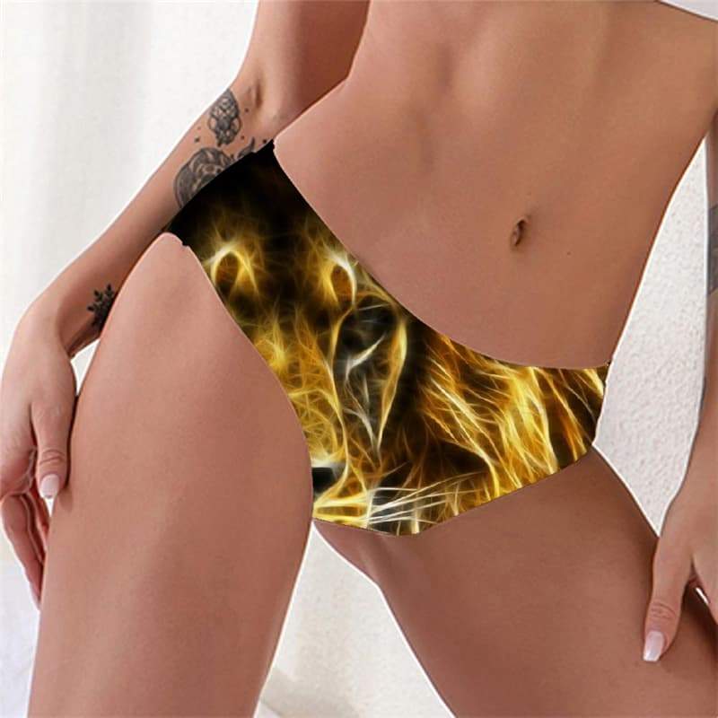 Lion Briefs Women Animal Seamless Anime Knickers Abstract Pantys Harajuku Underwear - KYKU
