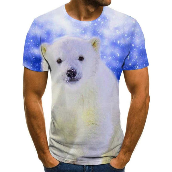 
Bear T-shirt Men Animal Funny T shirts Galaxy Shirt Print Lovely Tshirts Casual
                