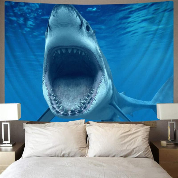 
Shark Tapiz Animal Tapestries Blue Home Tapestrys Gothic Tenture Mandala Angry Wall Tapestry
                