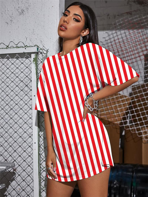 
Stripe T Shirt Women Abstract Punk Rock Harajuku T-shirts 3d Novel Tshirt Printed
                