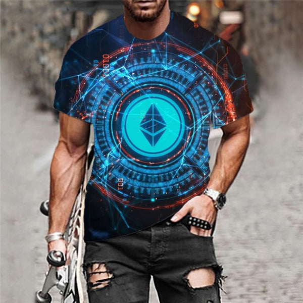 
Ethereum T-shirt Men Retro Shirt Print Art Tshirt Printed Harajuku Anime Clothes
                