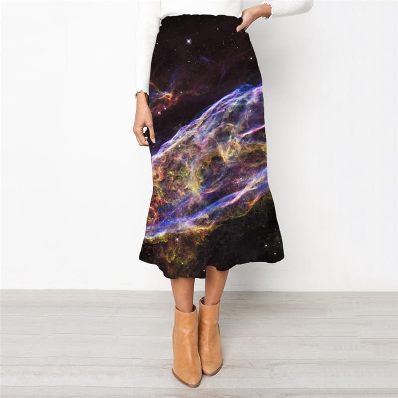 Space Skirt Women Universe Skirt Ladies Nebula Rock Frauen Galaxy High waist skirts
