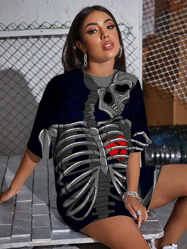 
Skull T Shirt Women Skeleton Shirt Print Hip Hop Tshirt Printed Funny Funny T shirts
                