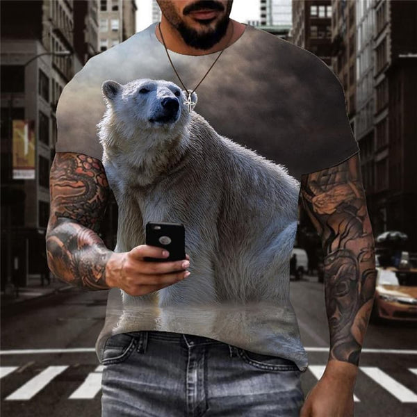Bear T shirt Men Animal T-shirts 3d Moon Shirt Print Cloud Anime Clothes