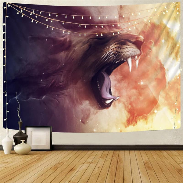 Lion Tapiz Animal Home Tapestrys Anime Tenture Mandala Nebula Wall Tapestry Colorful Rug Wall