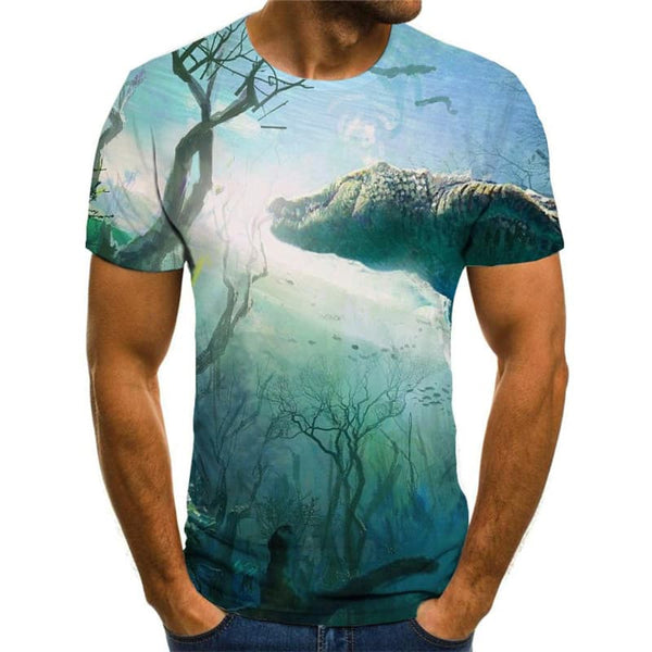 
Crocodile T shirt Men Animal Tshirts Casual Tree Tshirt Printed Ocean Shirt Print
                