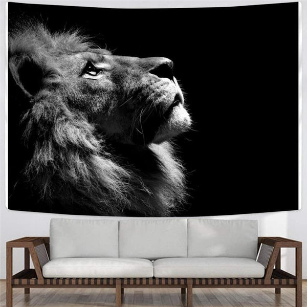 
Lion Tapiz Animal Wall Tapestry Anime Rug Wall Black Home Tapestrys Sad Tenture Mandala
                