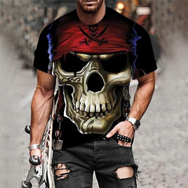 
Pirate T shirt Men Skull Anime Clothes Hip Hop Funny T shirts Mens Clothing
                
