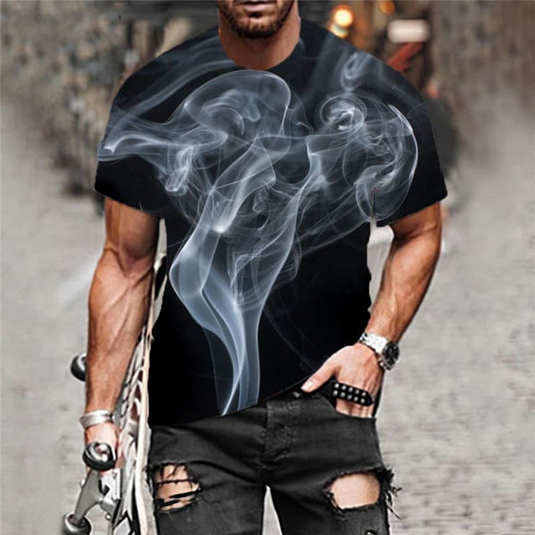 
Smoke T-shirt Men Abstract Anime Clothes Psychedelic Tshirts Casual Black T-shirts 3d
                