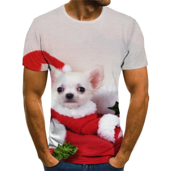 Christmas T-shirt Men New Year Shirt Print Animal T shirts Funny Harajuku Tshirt Printed Lovely Tshirts Casual