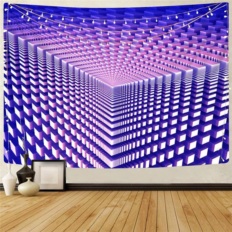 Geometric Tapestry Psychedelic Rug Wall Vortex Home Tapestrys Purple Wall Tapestry