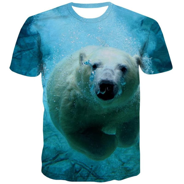 
Bear T shirt Men Animal Anime Clothes Ocean Funny T shirts Harajuku Tshirts Casual
                