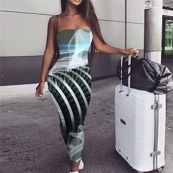 Metal Dress Women Engine Bodycon Dress Gear Party Motorcycle Vestido Sexy