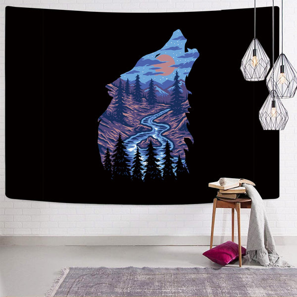 
Nation Tapestry style Home Tapestrys decoration Wall Tapestry Wolf Tapestries Wolf head Tenture Mandala forest Rug Wall
                