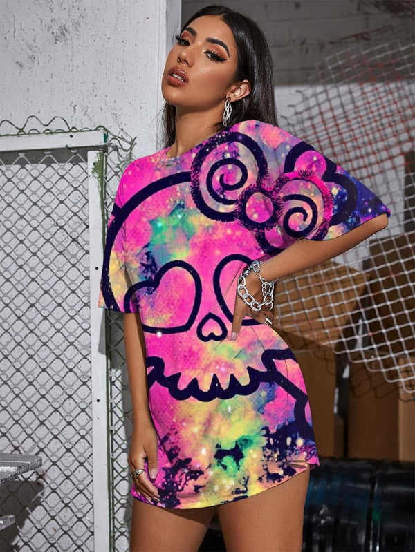 
Skull T Shirt Women Skeleton Summer Kawaii Funny T shirts Colorful T-shirts 3d Graffiti Gothic
                