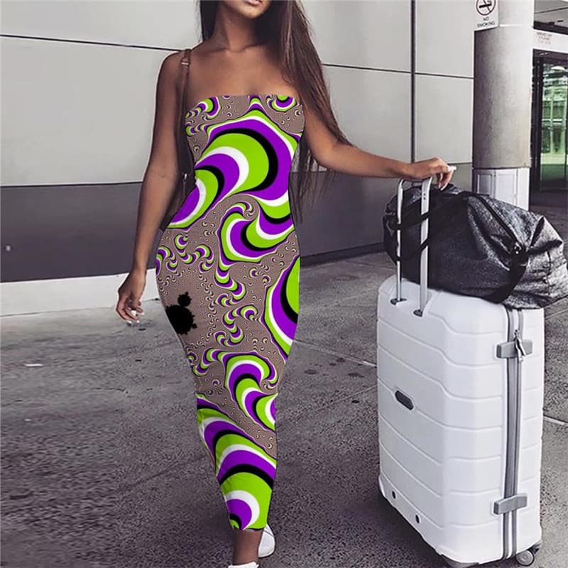 Hypnosis Dress Women Colorful Party Abstract Sundress Womens Clothing Elegant