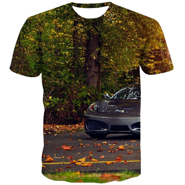 Racing Car T-shirt Men Metal Tshirt Printed City Tshirts Casual Gray T-shirts 3d Retro Tshirts Novelty