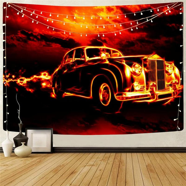 Flame Tapiz Car Home Tapestrys Hip Hop Tenture Mandala Wall Hanging Mandala