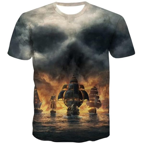 
Skull T shirt Men Skeleton Tshirts Casual Gothic Anime Clothes Green Shirt Print
                