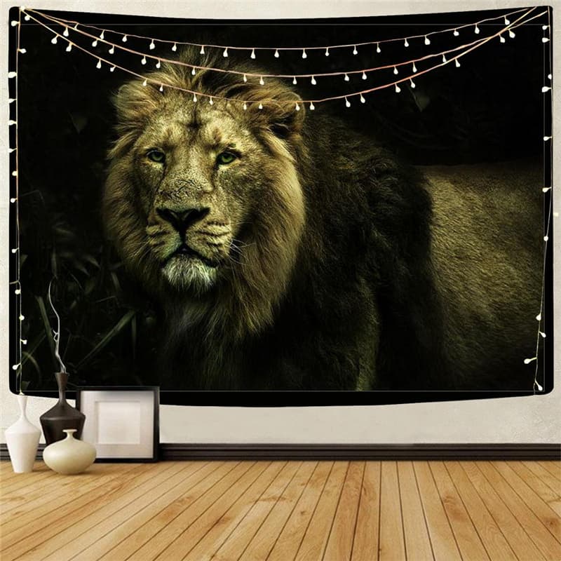 Lion Tapiz Animal Home Tapestrys Anime Rug Wall Harajuku Wall Tapestry Hilarious Tenture Mandala