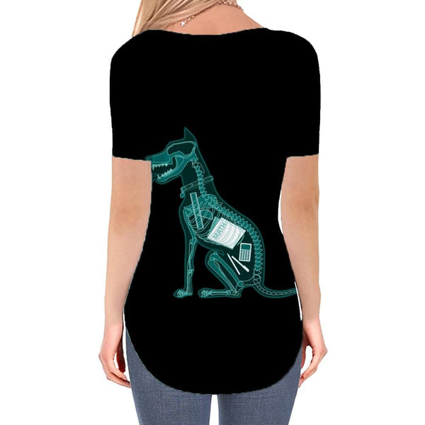 
Animal T-shirt women Skeleton Tshirts Printed Hip Hop Shirt Print Rock V-neck Tshirt
                