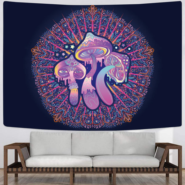 
Psychedelic Tapiz mushroom Tenture Mandala Mandala                                                                       Trippy Tapestries
                