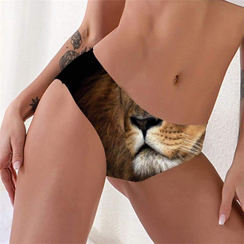 Lion Panties Women Animal Knickers Anime Lingerie Female Harajuku Seamless Street Tanga - KYKU