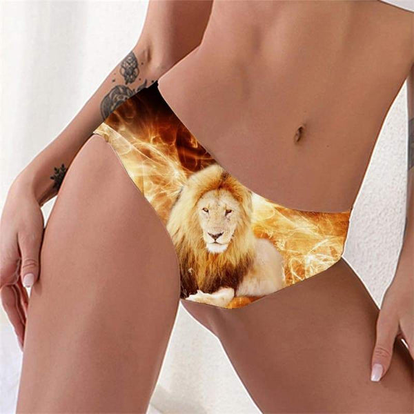 Lion Panties Women Animal Underwear Anime Lingerie Female Flame Seamless Hilarious Pantys - KYKU