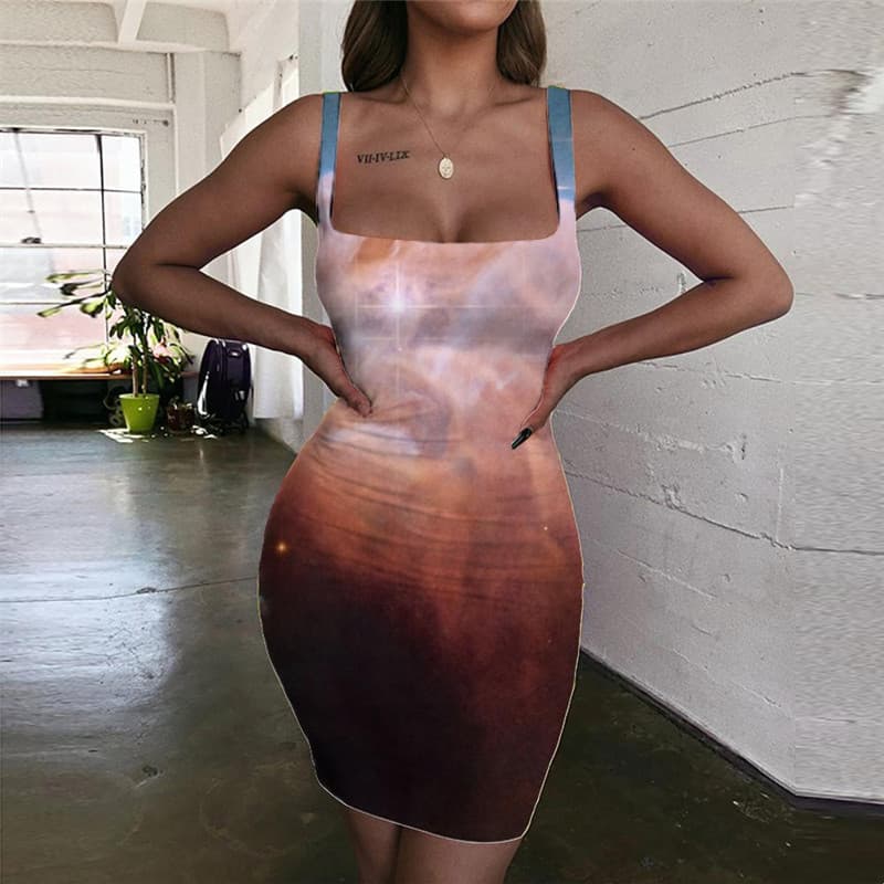Galaxy Dresses Women Space Sundress Universe Vestido Sexy Nebula Ladies Dresses