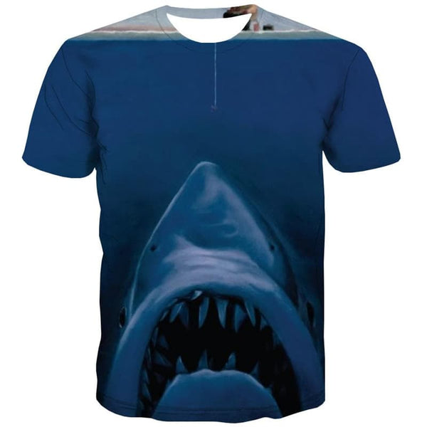 
Shark T-shirt Men Ocean Funny T shirts Animal Tshirt Printed Funny Shirt Print
                